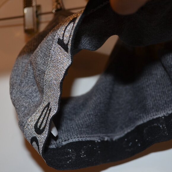 BEBE Intimates Pull-over Straps Nylon-Polyester-Spandex Gray Silver Lurex Top M - Picture 6 of 8